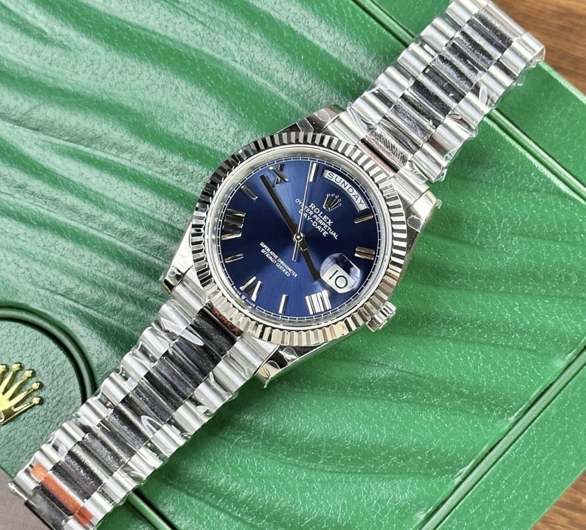 Rolex Day-Date 228239 904L Steel Blue Dial 40mm Super Clone