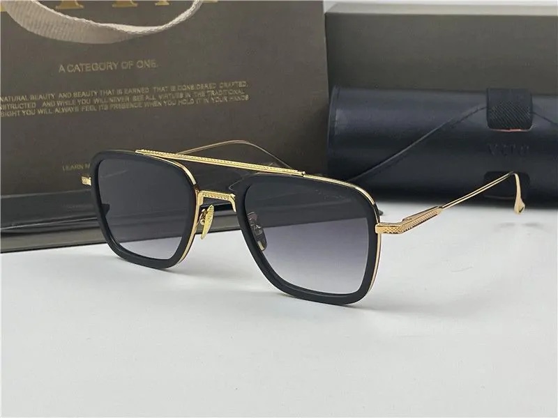 Dita Flight 006 Gold with Dark Blue Glasses